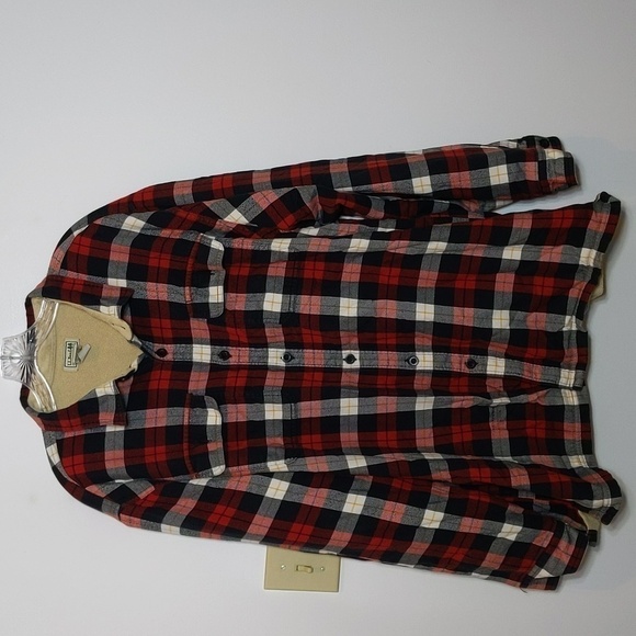 L.L. Bean Lined Button Down Plaid Flannel Shirt Shacket - Picture 1 of 3
